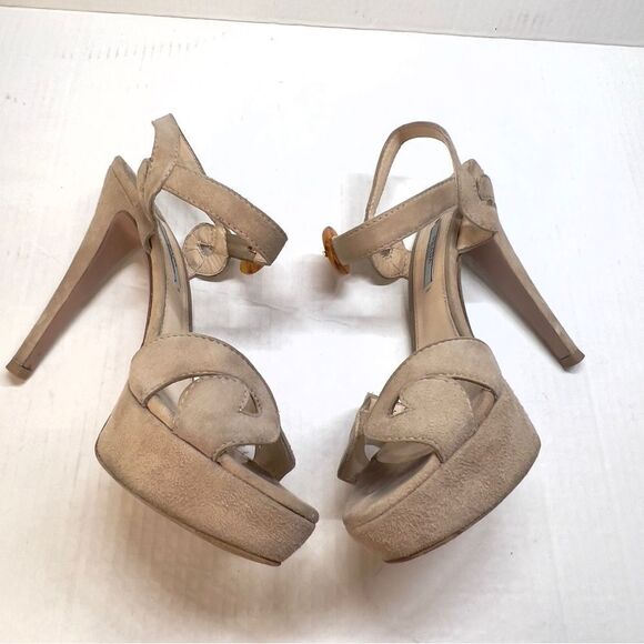 Prada Cream Stiletto Platform Heels 40.5 10.5 - Picture 6 of 12